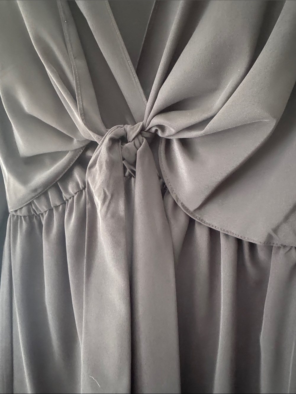 Topshop Black Tie-Front Long Sleeve Dress - Picture 3 of 5